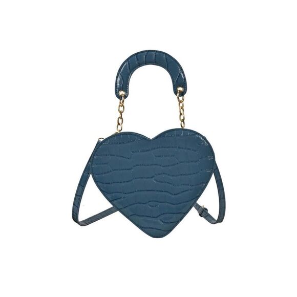 Blue heart shaped purse handbag - Picture 1 of 6